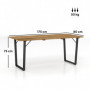 Trädgårdsbord för 6 Personer med Paraplyhållare 175 x 80 cm