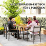 Trädgårdsbord för 6 Personer med Paraplyhållare 175 x 80 cm