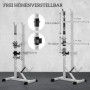 Skivstångsställ/squat rack, par – justerbar höjd 136–176 cm, J-krok...