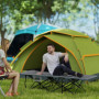Hopfällbar Campingsäng med Integrerad Madrass och Kudde – 150 kg Kapacitet