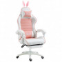 Gamingstol Rosa med Kaninöron, Lutningsfunktion och Fotstöd – Racin...