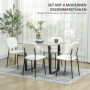 4-pack Matstolar med Bouclétyg och Svart Stålram – Modern Design