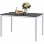 Trädgårdsbord i Laminatlook Aluminium – 120 x 70 cm Vit Svart