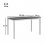 Trädgårdsbord i Laminatlook Aluminium – 120 x 70 cm Vit Svart
