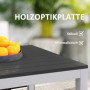 Trädgårdsbord i Laminatlook Aluminium – 120 x 70 cm Vit Svart
