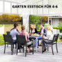 Trädgårdsbord i Laminatlook Aluminium – 120 x 70 cm Vit Svart