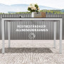 Trädgårdsbord i Laminatlook Aluminium – 120 x 70 cm Vit Svart