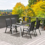 Trädgårdsbord i Laminatlook Aluminium – 120 x 70 cm Vit Svart