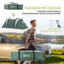Campingtält för 4-5 Personer med 3 Rum Mörkgrön