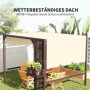 Pergola med Infällbar Baldakin, Växtlåda och Insynsskydd – 295 x 252 cm Metall Brun