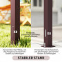 Pergola med Infällbar Baldakin, Växtlåda och Insynsskydd – 295 x 252 cm Metall Brun