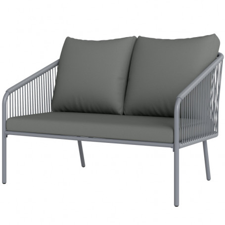 2-sits Rottingsoffa Mjuka Dynor – 112 x 72 x 76 cm Grå