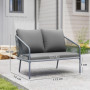 2-sits Rottingsoffa Mjuka Dynor – 112 x 72 x 76 cm Grå