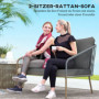 2-sits Rottingsoffa Mjuka Dynor – 112 x 72 x 76 cm Grå