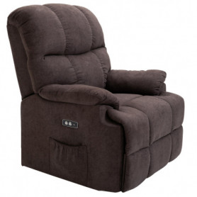 Relax Fåtölj med Lyfthjälp och Fotstöd upp till 135 kg Mörkgrå Linne