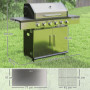 Stor Gasolgrill med Sidobord, Termometer och Förvaringsskåp