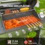 Stor Gasolgrill med Sidobord, Termometer och Förvaringsskåp