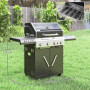 Gasolgrill med Sidobrännare, Genomskinligt Lock och Förvaringsskåp