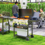 Gasolgrill med 4 Brännare, Sidobrännare och Förvaringshyllor