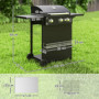 Gasolgrill med Sidobrännare, Kryddställ och Integrerad Termometer