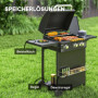 Gasolgrill med Sidobrännare, Kryddställ och Integrerad Termometer