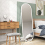 Golvspegel Oval Vit 160 x 40 cm