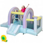 Hoppborg för 3 Barn med Rutschkanor, Bollgrop och Basketkorg