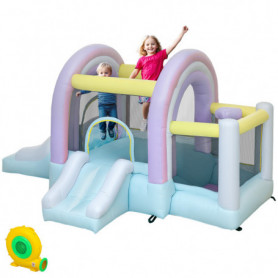 Hoppborg för 3 Barn med Rutschkanor, Bollgrop och Basketkorg