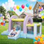 Hoppborg för 3 Barn med Rutschkanor, Bollgrop och Basketkorg