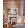 Sminkbord med LED-spegel, justerbara hyllor & smart förvaring – 117...