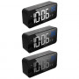Digital LED Väckarklocka med snooze, ljudaktivering, datum & temperatur – USB & batteridrift – svart, modern & högljudd