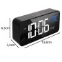 Digital LED Väckarklocka med snooze, ljudaktivering, datum & temperatur – USB & batteridrift – svart, modern & högljudd
