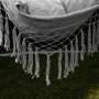 Hängstol Grå i brasiliansk stil med träbom & 2 kuddar – för trädgår...