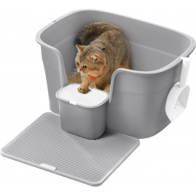 Stor kattlåda med höga kanter – 4-i-1 set med spade, förvaringslåda...