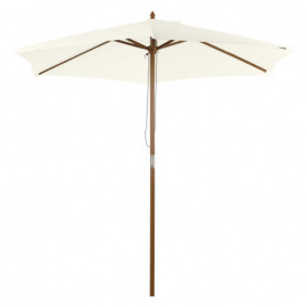 Justerbart Parasoll Bambu Ø2,5 x 2,3 m Krämvit