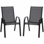 Trädgårdsstolar 2-pack med Metallram och Meshtyg – 70 x 54 x 90 cm