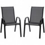 Trädgårdsstolar 2-pack med Metallram och Meshtyg – 70 x 54 x 90 cm
