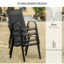 Trädgårdsstolar 2-pack med Metallram och Meshtyg – 70 x 54 x 90 cm