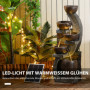 Trädgård Fontän Solcell LED 107 cm (H) Grå Brun