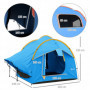 Bil Campingtält med Nätfönster 239 x 210 x 210 cm, Orange + Blå