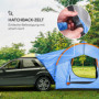 Bil Campingtält med Nätfönster 239 x 210 x 210 cm, Orange + Blå