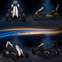 GoKart Trampbil För Barn 3-8 år med Säkerhetsbälte Vit