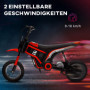El Motorcykel för Barn 8-16 km/h Röd 24V