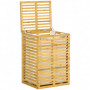 Tvättkorg i Bambu 63 L med Lock 44 x 37 x 62,5 cm naturträ