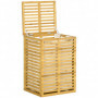 Tvättkorg i Bambu 63 L med Lock 44 x 37 x 62,5 cm naturträ