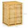 Tvättkorg i Bambu 63 L med Lock 44 x 37 x 62,5 cm naturträ