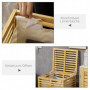 Tvättkorg i Bambu 63 L med Lock 44 x 37 x 62,5 cm naturträ