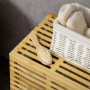 Tvättkorg i Bambu 63 L med Lock 44 x 37 x 62,5 cm naturträ