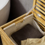 Tvättkorg i Bambu 63 L med Lock 44 x 37 x 62,5 cm naturträ