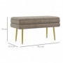 Sittbänk / Sängbänk med Förvaringsutrymme 80 x 37 x 43 cm Beige / Guld